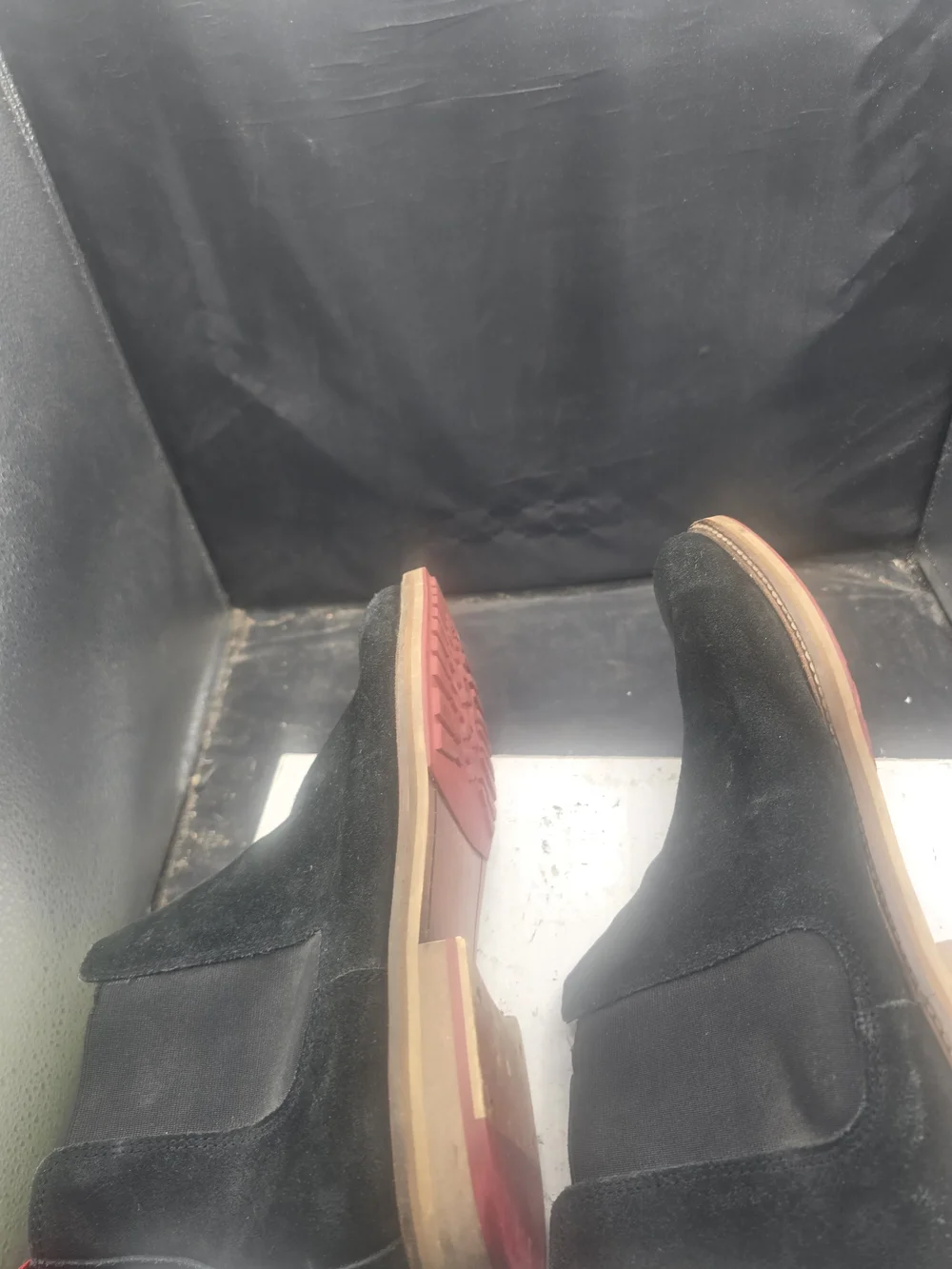 ASOS Black Suede Chukka Boots with Red Pull Tabs
